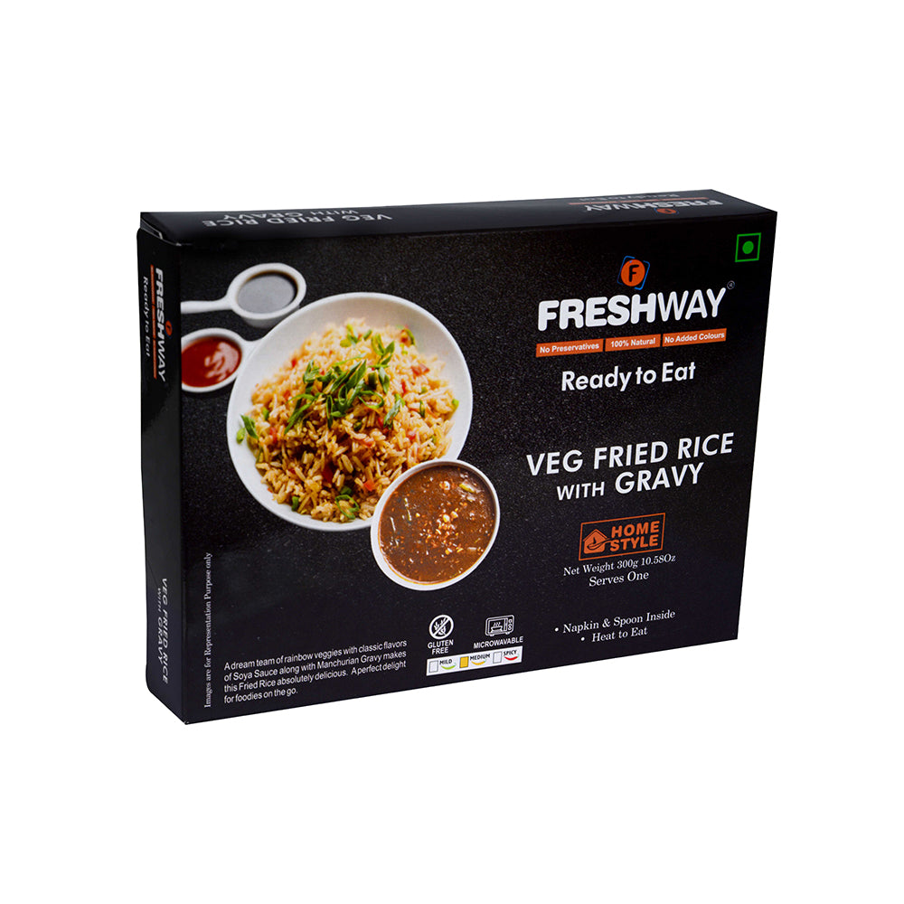 Veg Fried Rice with Gravy