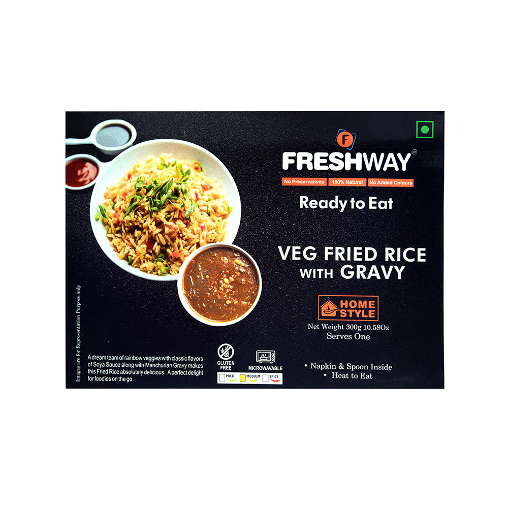 Veg Fried Rice with Gravy