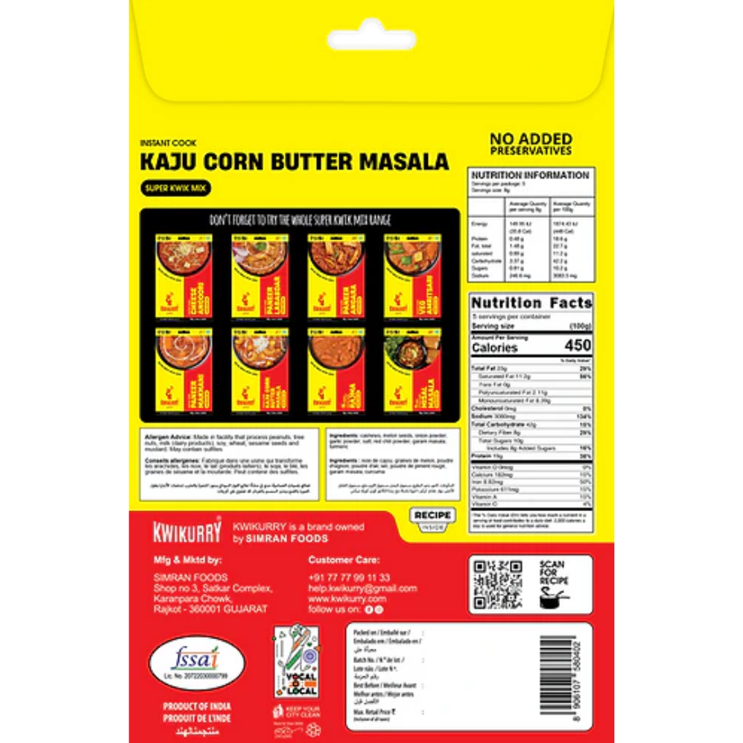 Kaju Corn Butter Masala Kwik Mix